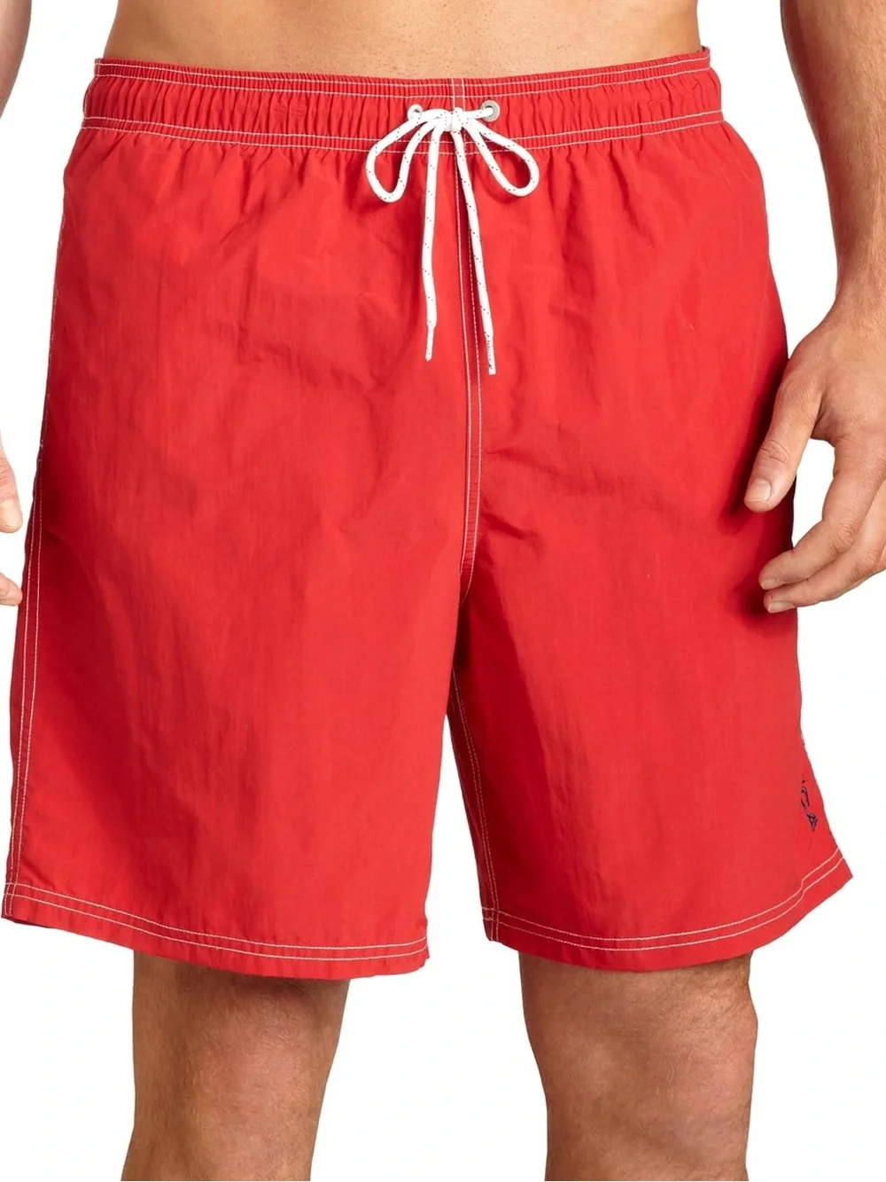 Nautica Men’s Bright Red Drawstring Swim Trunks